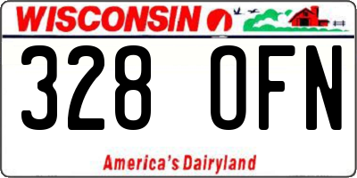 WI license plate 328OFN