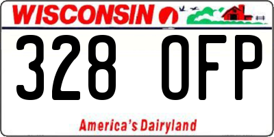 WI license plate 328OFP