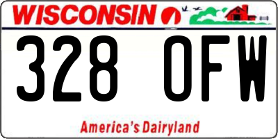 WI license plate 328OFW
