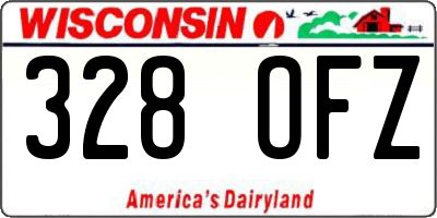 WI license plate 328OFZ