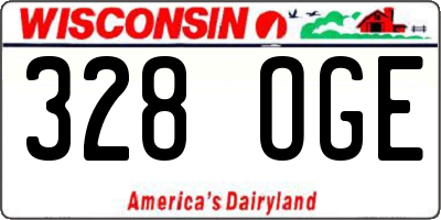 WI license plate 328OGE