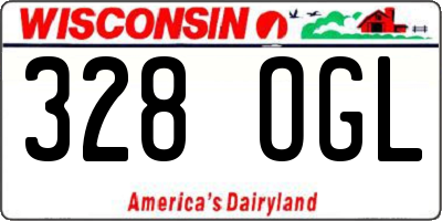 WI license plate 328OGL
