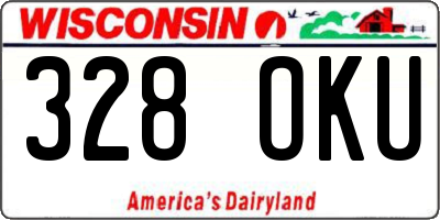 WI license plate 328OKU