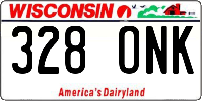 WI license plate 328ONK