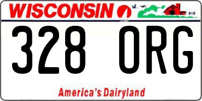 WI license plate 328ORG