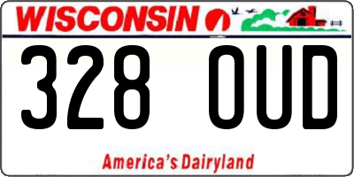 WI license plate 328OUD
