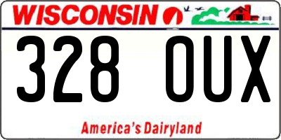 WI license plate 328OUX