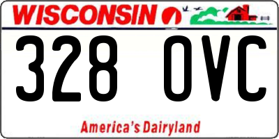 WI license plate 328OVC