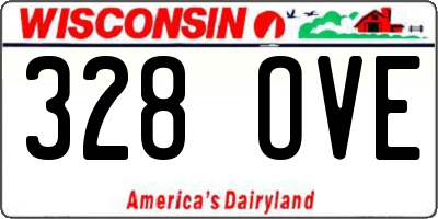 WI license plate 328OVE
