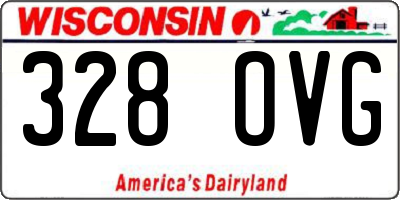 WI license plate 328OVG
