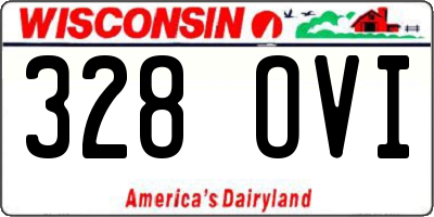 WI license plate 328OVI