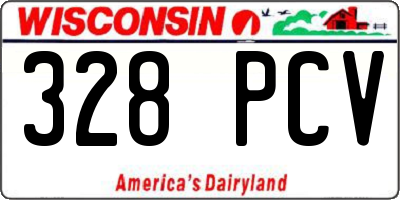WI license plate 328PCV