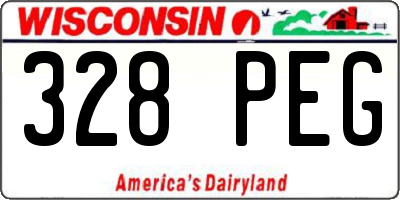 WI license plate 328PEG