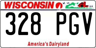 WI license plate 328PGV