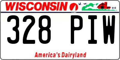 WI license plate 328PIW