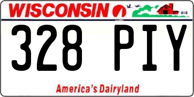 WI license plate 328PIY