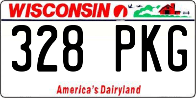 WI license plate 328PKG