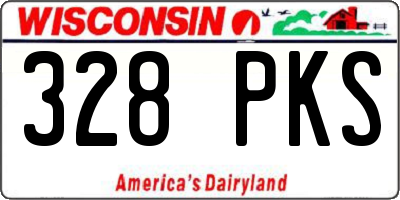 WI license plate 328PKS
