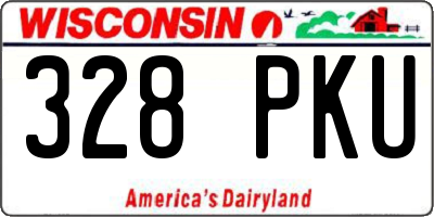 WI license plate 328PKU