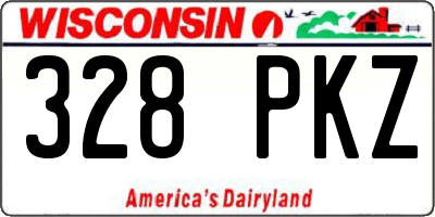 WI license plate 328PKZ