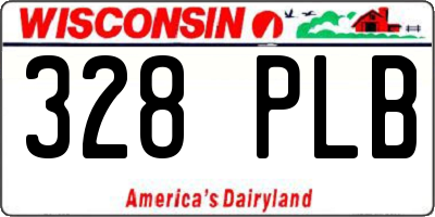 WI license plate 328PLB