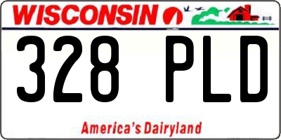 WI license plate 328PLD
