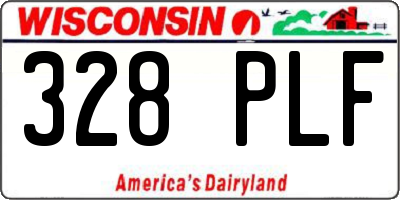 WI license plate 328PLF