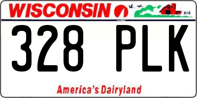 WI license plate 328PLK