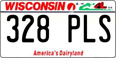 WI license plate 328PLS