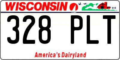 WI license plate 328PLT