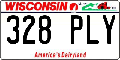 WI license plate 328PLY