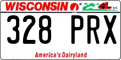 WI license plate 328PRX