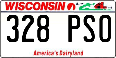 WI license plate 328PSO