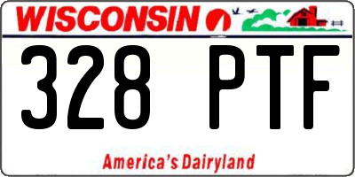 WI license plate 328PTF