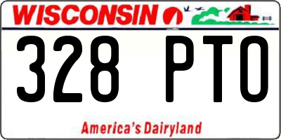 WI license plate 328PTO