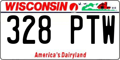 WI license plate 328PTW