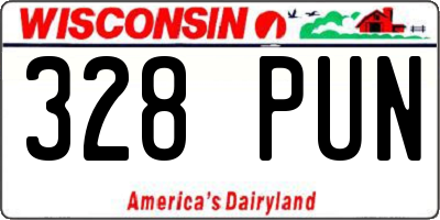WI license plate 328PUN