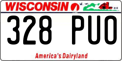 WI license plate 328PUO
