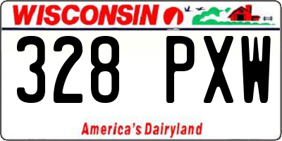 WI license plate 328PXW