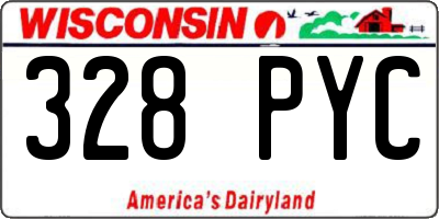 WI license plate 328PYC