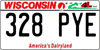 WI license plate 328PYE