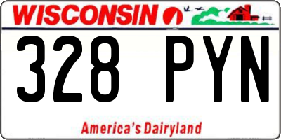 WI license plate 328PYN