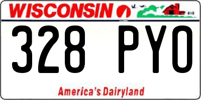 WI license plate 328PYO
