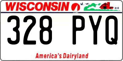 WI license plate 328PYQ