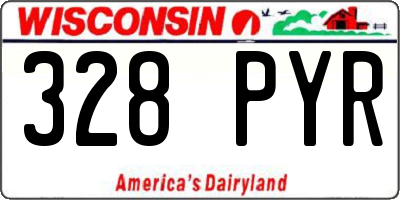 WI license plate 328PYR