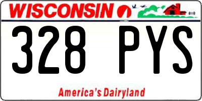 WI license plate 328PYS