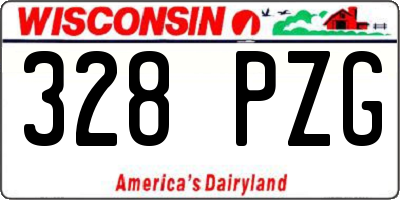 WI license plate 328PZG