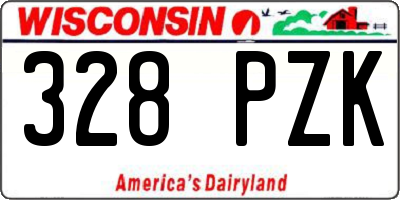 WI license plate 328PZK