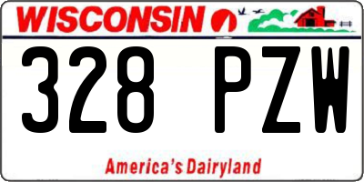 WI license plate 328PZW