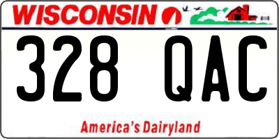 WI license plate 328QAC